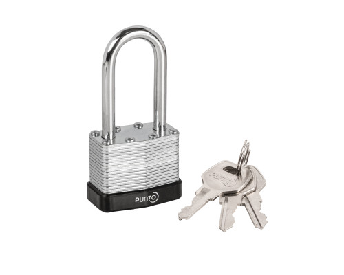 Замок Punto (Пунто) навесной PK-6540L 3 key англ. длинная дужка