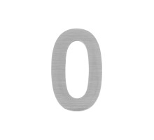 Цифра Fuaro (Фуаро) &quot 0&quot самоклеящаяся SS304 (50х30) (FUARO) SSC сатинированный хром 