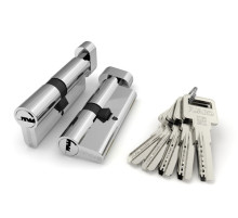 Цилиндровый Fuaro (Фуаро) механизм (R602/90) R6002Knob90(45+10+35) CP хром 5Key с вертушкой 