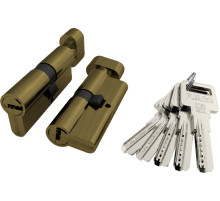 Цилиндровый Fuaro (Фуаро) механизм (R602/60) R6002Knob60(25+10+25) AB бронза 5Key с вертушкой 