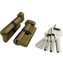 Цилиндровый Fuaro (Фуаро) механизм (R602/60) R6002Knob60(25+10+25) AB бронза 5Key с вертушкой 