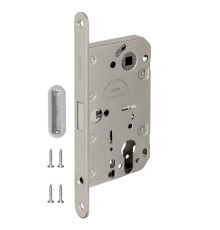 Замок Armadillo (Армадилло) межкомнатный магнитный под цилиндр с ответной планкой GRAVITY G02.196.50.85 SN мат никель 