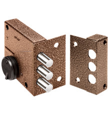 Замок Elbor (Эльбор) накладной сувальдный Кремень 1.04.51.МА (медный антик), дл. ключ 