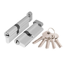 Цилиндровый Ajax (Аякс) механизм (AX202/80) AX2002Knob80 (40+10+30) CP хром с вертушкой 