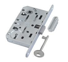 B06101.50.34.640 AGB (АГБ) Корпус врезного замка под кл.. (мат. хром) MEDIANA POLARIS с отв. планкой (скин) 