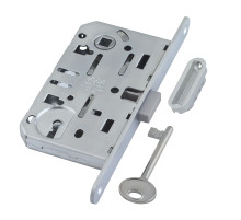 B06101.50.34.640 AGB (АГБ) Корпус врезного замка под кл.. (мат. хром) MEDIANA POLARIS с отв. планкой (скин) 