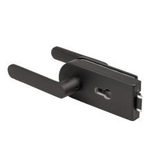 Комплект: замок+ручка Armadillo (Армадилло) для стеклянной двери Space.GL.LPZ BL черный 