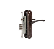 Замок Zenit (Зенит) врезной сувальдный с защёлкой в комплекте с ручкой ЗВ9.009/17 (медь), 4 кл. 