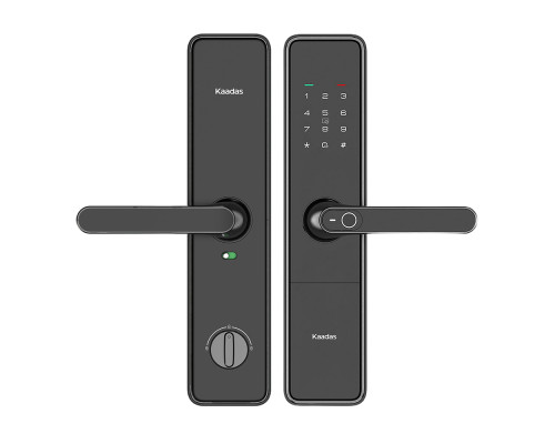 Замок врезной электронный к с ручкой Kaadas S500-5W с отпечатком пальца, с WiFi, черный