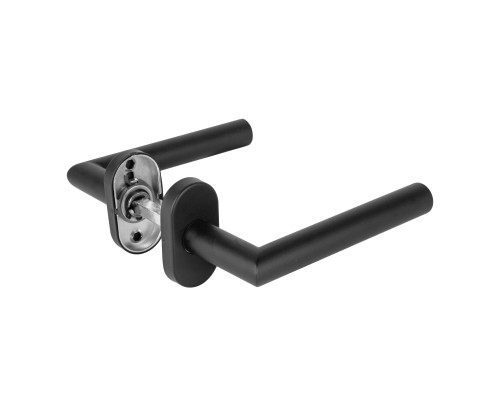 Ручка Fuaro (Фуаро) раздельная R.DSS201-0204P/19 (DSS-0204P/19) INOX 201 BLACK (овальное основание)