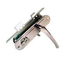 Замок Absolyute (Абсолют) врезной цилиндровый с защёлкой в комплекте с ручкой ЗВ4-70/07 (хром лак), 4 кл. 