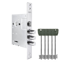 Замок Punto (Пунто) врезной сувальдный MDV30/S-65.77 CP хром (длинный ключ) тех.уп. 