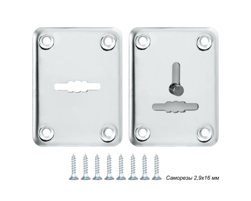Декоративная Punto (Пунто) накладка ESC081-SS (нержавейка) на сув. замок (1 пара) &quot 2&quot