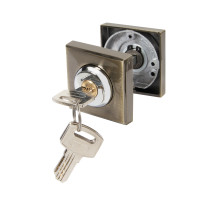 Ручка поворотная Ajax (Аякс) с фиксацией ключом BK6.FIX.JK AB-7 бронза 