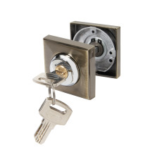 Ручка поворотная Ajax (Аякс) с фиксацией ключом BK6.FIX.JK AB-7 бронза 