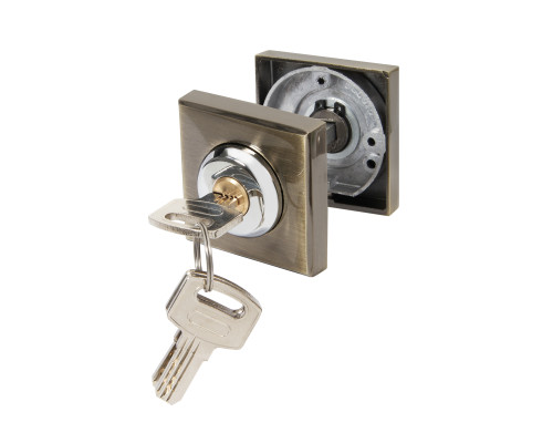 Ручка поворотная Ajax (Аякс) с фиксацией ключом BK6.FIX.JK AB-7 бронза