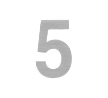 Цифра Fuaro (Фуаро) &quot 5&quot самоклеящаяся SS304 (50х30) (FUARO) SSC сатинированный хром 