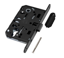 B06103.50.93.640 AGB (АГБ) Корпус врезного замка магнитный под цил. (черный) MEDIANA POLARIS с отв. пл. (скин) 