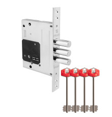 Замок Fuaro (Фуаро) врезной сувальдный TERMO MDV25/S-60.00.3R16 4 key (ключ удл. 120/75 мм) 