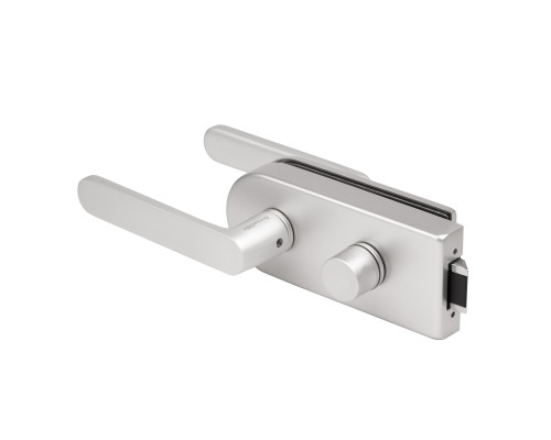 Комплект: замок+ручка Armadillo (Армадилло) для стеклянной двери Space.GL.LWC AL алюминий