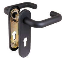 Ручка Fuaro (Фуаро) дверная FP.DH172.0433 NE (DH-0433 NE) (9x140) с пружиной BL-24 черный 