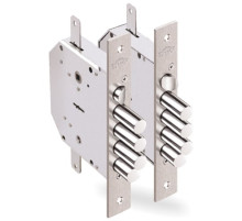 Замок Elbor (Эльбор) врезной сувальдный с задвижкой и защёлкой Гранит 1.06.42 (левый) с тягами, 5 кл. /24376/ 