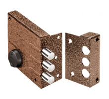 Замок Elbor (Эльбор) накладной сувальдный Кремень 1.04.52.КМА (медный антик) 