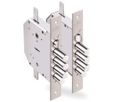 Замок Elbor (Эльбор) врезной сувальдный с задвижкой и защёлкой Гранит 1.06.43 (правый) с тягами, 5 кл. /24378/ 