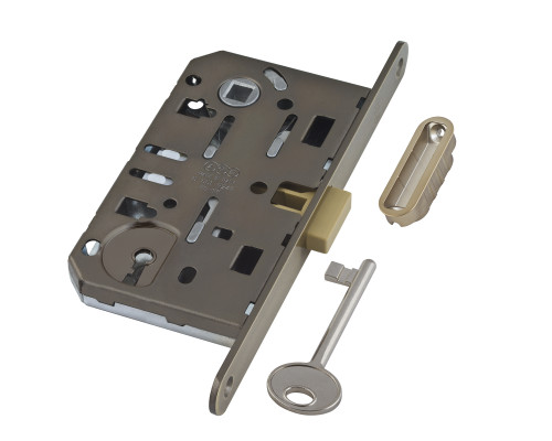 B06101.50.12.640 AGB (АГБ) Корпус врезного замка под ключ (ант. бр.) MEDIANA POLARIS с отв. пл. (скин)