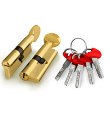 Цилиндровый Fuaro (Фуаро) механизм (D-PRO502/70) D-PRO5002Knob70(30+10+30) PB латунь 5Key 