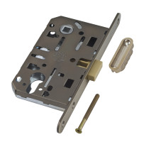 B06103.50.12.640 AGB (АГБ) Корпус врезного замка магнитный под цил. (ант.бр) MEDIANA POLARIS с отв. пл. (скин) 