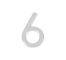 Цифра Fuaro (Фуаро) &quot 6&quot самоклеящаяся ABS (50х37) (FUARO) CP хром 