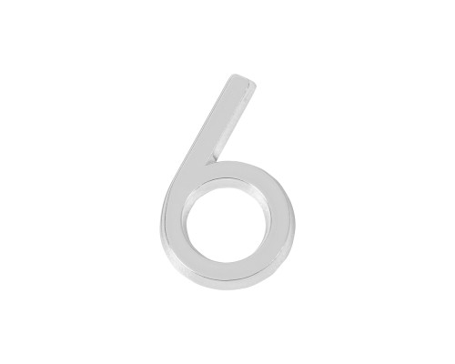 Цифра Fuaro (Фуаро) &quot 6&quot самоклеящаяся ABS (50х37) (FUARO) CP хром