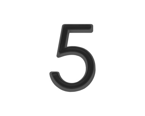 Цифра Fuaro (Фуаро) &quot 5&quot самоклеящаяся ABS (50х37) (FUARO) BL черный