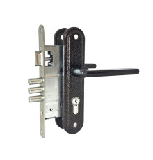 Замок Absolyute (Абсолют) врезной цилиндровый с защёлкой в комплекте с ручкой ЗВ4-3/09Р (медь), 4 кл. 