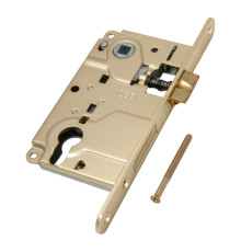 Корпус AGB (АГБ) врезного замка под цилиндр CENTRO B01025.50.03 ригель+защёлка (латунь) 