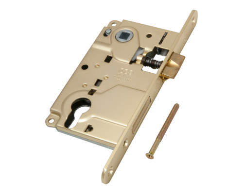 Корпус AGB (АГБ) врезного замка под цилиндр CENTRO B01025.50.03 ригель+защёлка (латунь)
