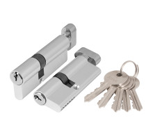 Цилиндровый Ajax (Аякс) механизм (AX102/80) AX1002Knob80 (35+10+35) CP хром с вертушкой 