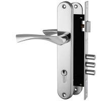 Замок цилиндровый Fuaro (Фуаро) с в комплекте с ручкой LOCKSET.9011 (SET F9011) CP хром 
