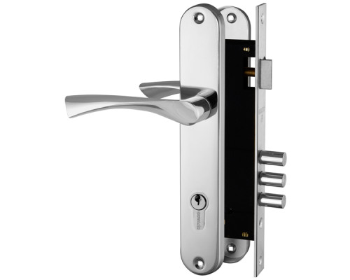 Замок цилиндровый Fuaro (Фуаро) с в комплекте с ручкой LOCKSET.9011 (SET F9011) CP хром