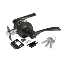 Ручка Ajax (Аякс) защелка DK610 BL-ET (6010 BL-E) (кл./фик.) черный 