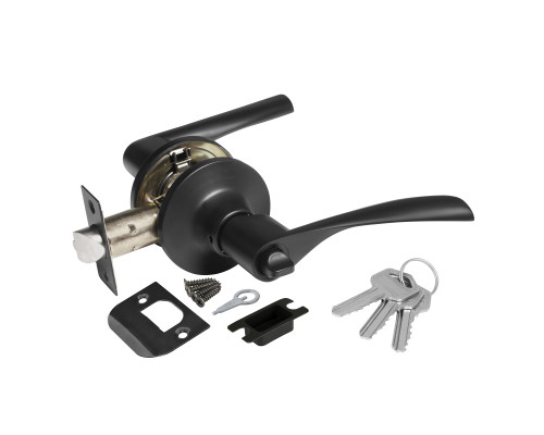 Ручка Ajax (Аякс) защелка DK610 BL-ET (6010 BL-E) (кл./фик.) черный