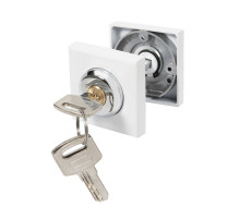 Ручка поворотная Ajax (Аякс) с фиксацией ключом BK6.FIX.JK WH-19 белый 