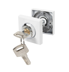 Ручка поворотная Ajax (Аякс) с фиксацией ключом BK6.FIX.JK WH-19 белый 