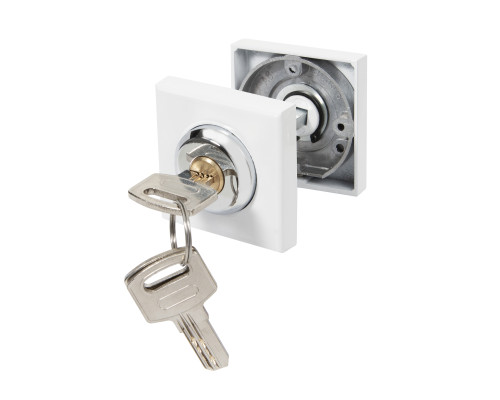 Ручка поворотная Ajax (Аякс) с фиксацией ключом BK6.FIX.JK WH-19 белый