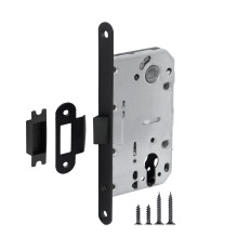 Корпус Fuaro (Фуаро) врезного замка c защёлкой PLASTP85C-50 (P85C-50) BL черный 