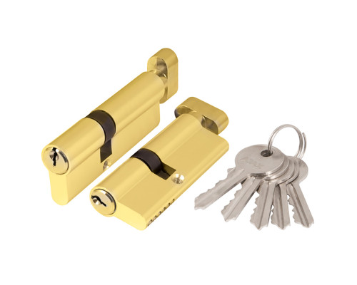 Цилиндровый Ajax (Аякс) механизм (AX102/70) AX1002Knob70 (30+10+30) PB латунь с вертушкой