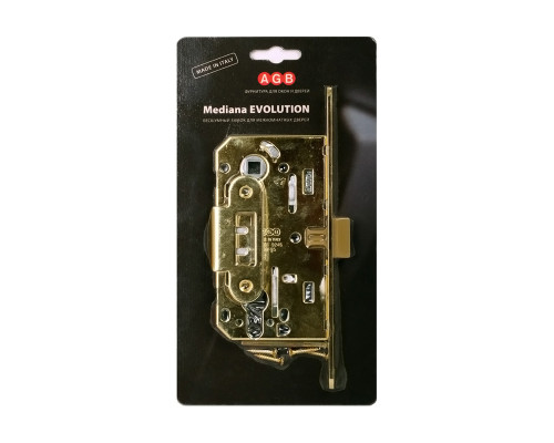 Корпус замка AGB (АГБ) под цилиндр MEDIANA EVOLUTION B01103.50.03.567 с отв. планкой B01000.13 (латунь)