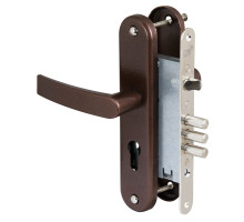 Корпус Sam (Сам) врезного замка с защёлкой в комплекте с ручкой ЗВ4-31/55 (медный антик) /78930/ 