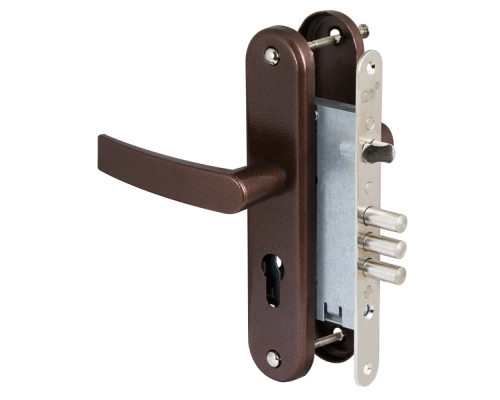 Корпус Sam (Сам) врезного замка с защёлкой в комплекте с ручкой ЗВ4-31/55 (медный антик) /78930/